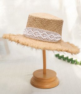 Tryn Rattan Satin Trimmed Hat