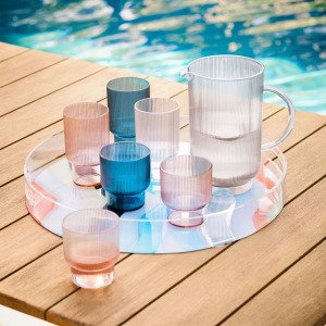 Fluted Acrylic Highball Glassware