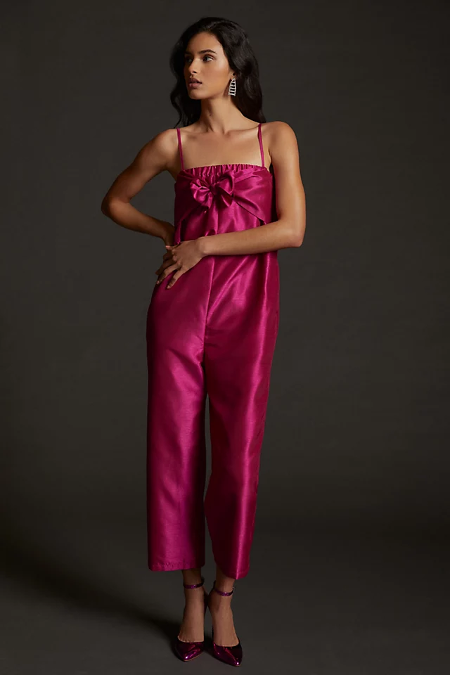 anthropologie satin jumpsuit