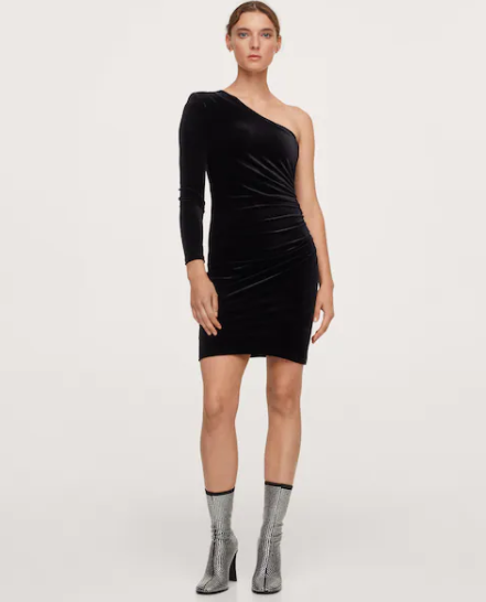 mango asymmetrical holiday dress